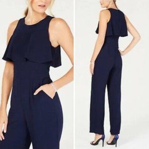 VINCE CAMUTO - Navy Crepe Sleeveless Jumpsuit